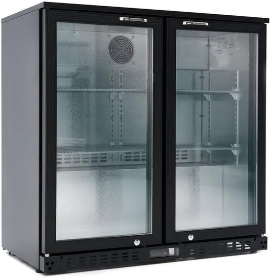 Frigorifero, 208 L, vetro, nero, ECO 230, GastroHero Frigorifero posteriore bar nero - 208 l - porta in vetro - freddo ventilato - ECO 230