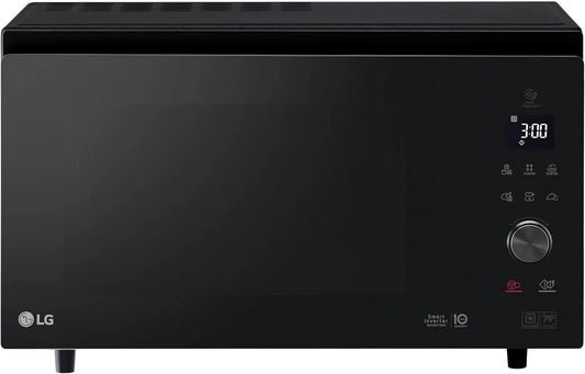 LG MJ3965BPB Forno a microonde, 39 L, 1100 W, grill, vapore, nero, Potenza 1100W, Frittura Leggera, Sistema con Infrarossi per Riscaldamento Uniforme