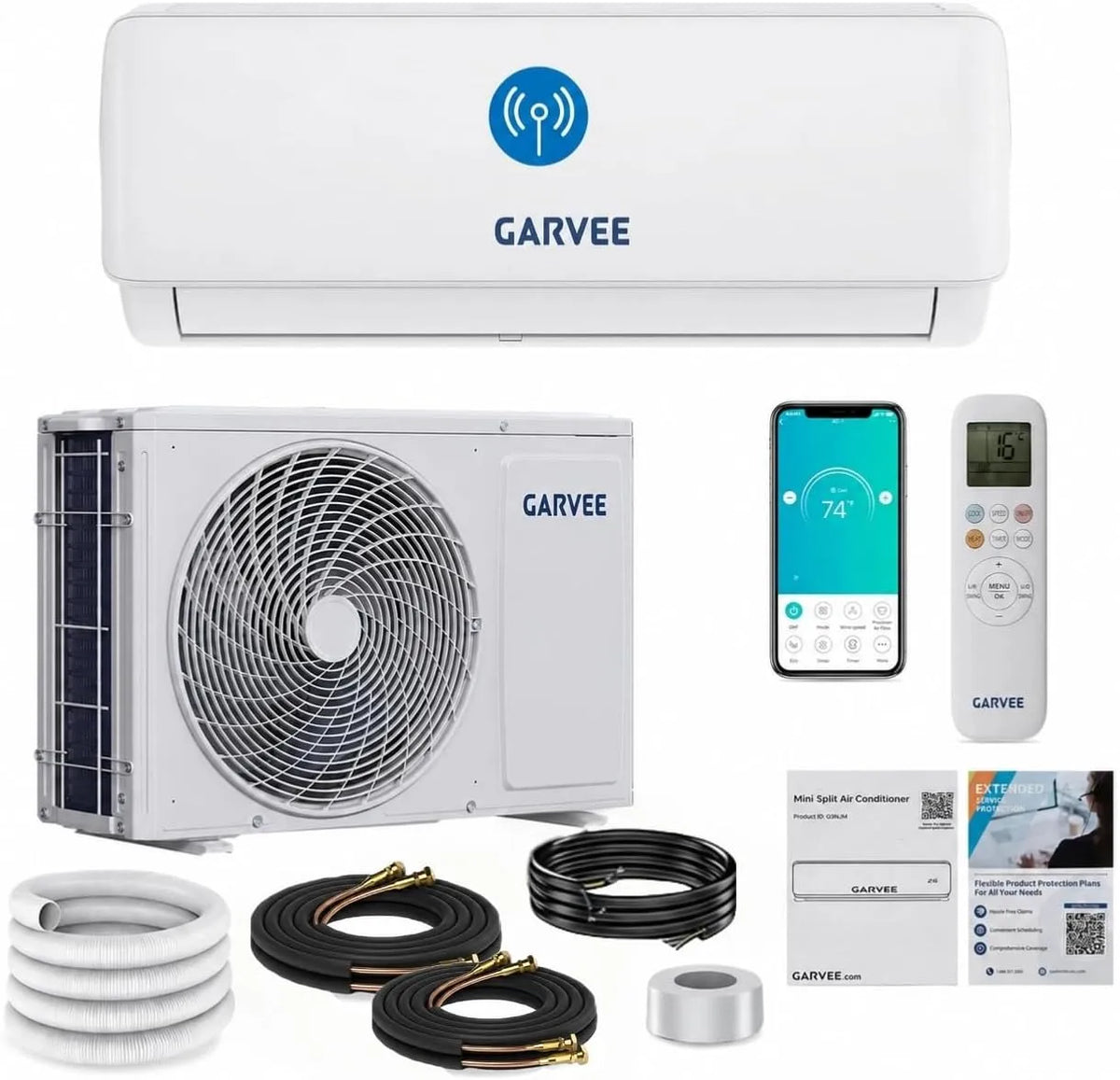 Condizionatore R32, 52 dB, timer, Wi-Fi, Inverter, Raffreddamento & Riscaldamento R32, Climatizzatore Monosplit 12000 BTU, Split Condizionatore Con