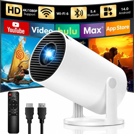 Smart TV Wi-Fi6 1080P, televisore, HDMI, portatile, Bluetooth, Android OS, bianco, Support 1080P, Android e iOS, Mirroring Dello Schermo Wireless