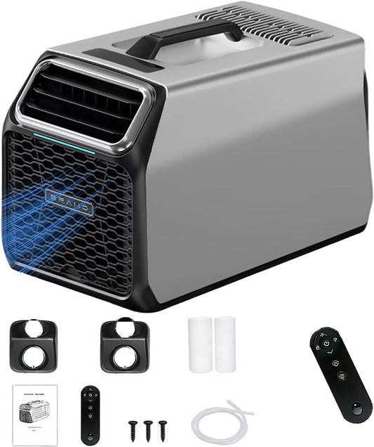 Condizionatore, portatile, timer, grigio, auto-evaporante, camion, piccoli ambienti Gray