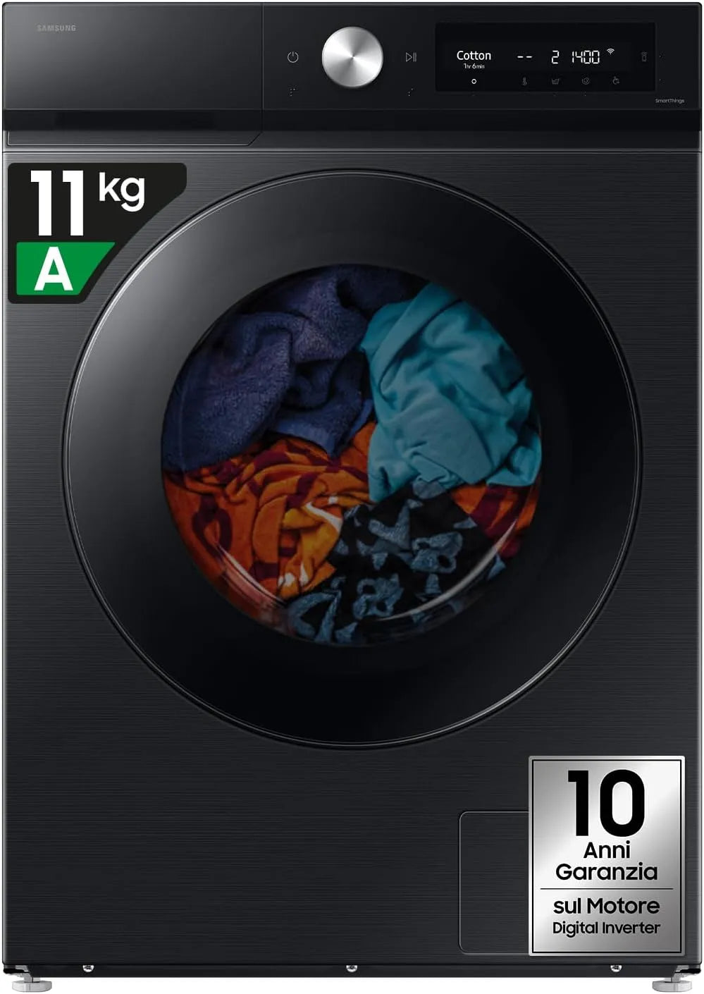 Samsung WD11DB7B85GBU3 85H Lavasciuga, 11+6 kg, 60 L, lavatrice, asciugatrice, vapore, AI Wash, 60L x 85H x 60P cm, Ecodosatore, Carica Frontale