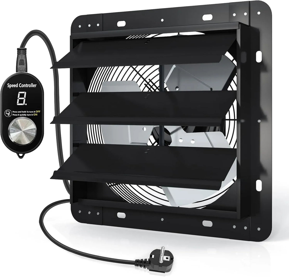 Ventilatore, 1650 m3/h, montaggio a parete, industriale, Estrattore d'aria per Garage, Cantina, Officina e Cucina
