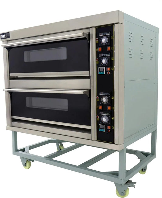 Forno elettrico per pizza, professionale, ristoranti, Bar, KuKoo - Forno Commerciale per Cucinare Pizza e Altri Cibi a 2 Piani 400°C per Ristorante