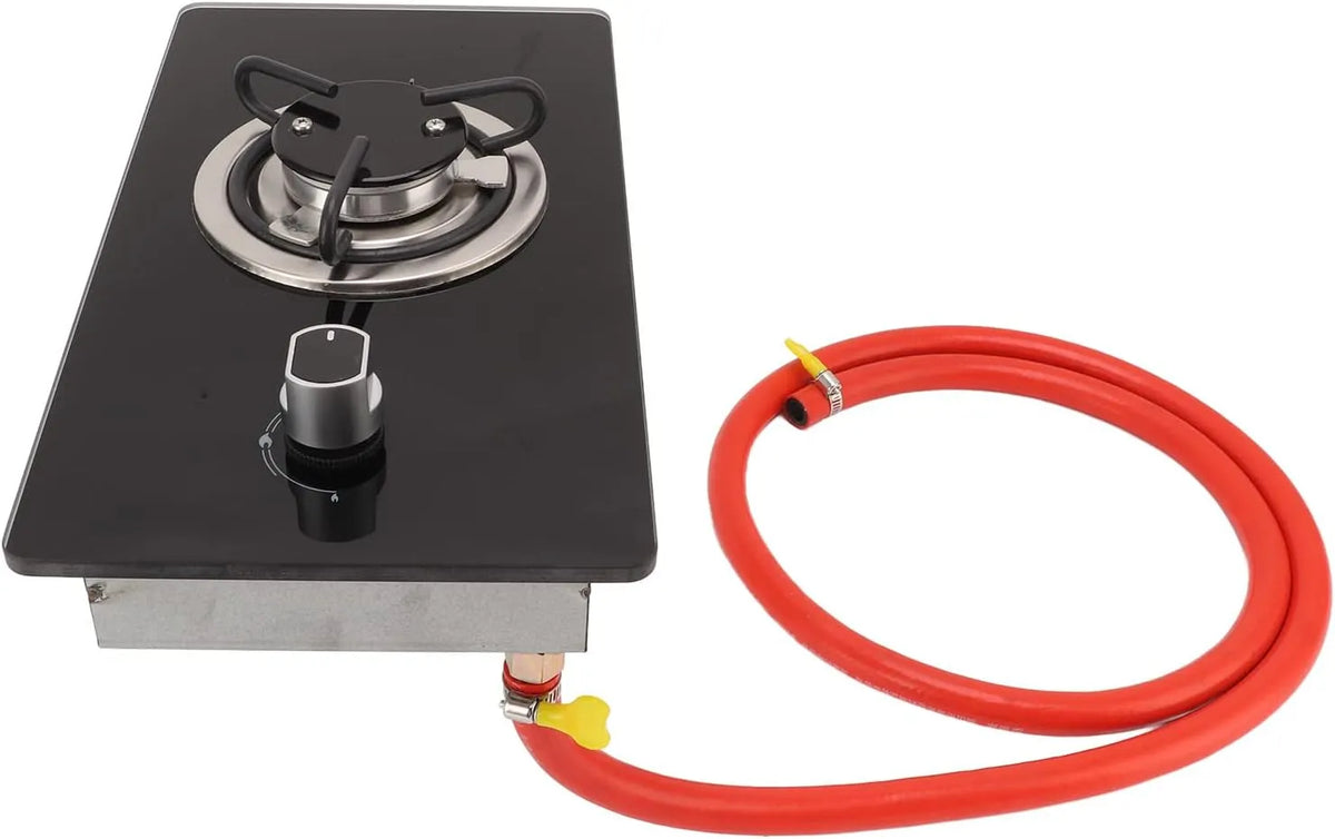Piano cottura a gas, portatile, fornello a gas, 8 KW con Regolabile in Continuo e Pannello in Vetro Temperato, per Cabina da Campeggio All'aperto per