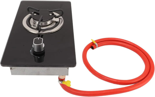 Piano cottura a gas, portatile, fornello a gas, 8 KW con Regolabile in Continuo e Pannello in Vetro Temperato, per Cabina da Campeggio All'aperto per