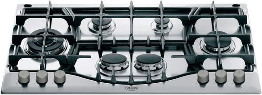 Piano cottura a gas, 90cm, ghisa, acciaio inox, fornello a gas, Hotpoint Ariston - Piano cottura a gas PHN 961 TS