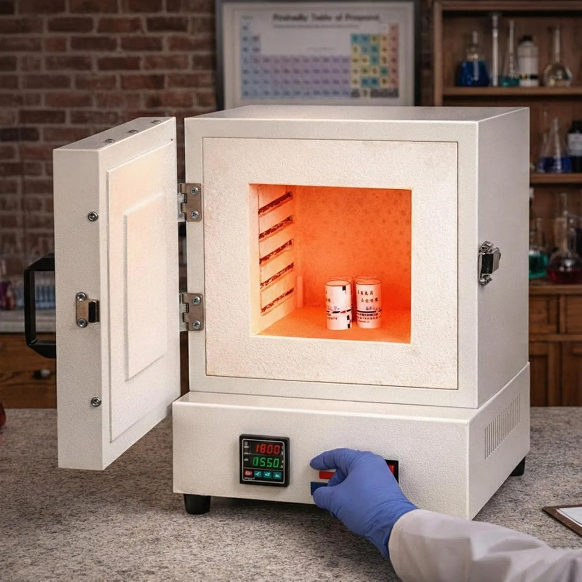 Forno elettrico, 2000 W, industriale, Sinterizzazione Ceramica, Forno A Muffola 2102°F, 1150°C con Controllo Digitale, per Fusione Metalli