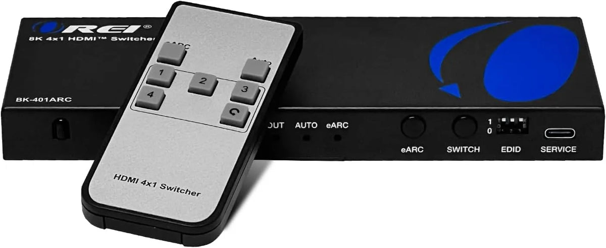 modello PS5 BK-401A, interruttore con estrattore audio UltraHD supporta fino a 4K @ 120Hz PS5, OREI 8K eARC HDMI 2.1 Switch 4x1, Remoto Contorl IR