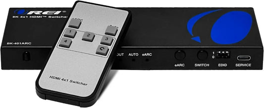 modello PS5 BK-401A, interruttore con estrattore audio UltraHD supporta fino a 4K @ 120Hz PS5, OREI 8K eARC HDMI 2.1 Switch 4x1, Remoto Contorl IR