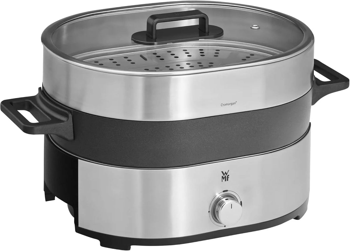 Prodotto 6 l, WMF Lono Hot Pot & Steamer elettrico 3, fonduta cinese per 6 persone, vapore elettrico, 1700 W, vapore per Dim Sum, Bao, cestello di