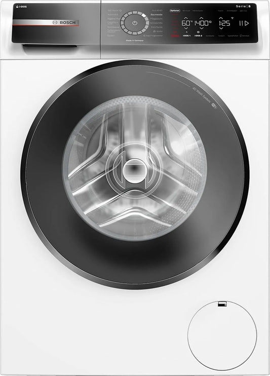 Bosch Serie 8 WGB244A40 Lavatrice, 9 kg, Home Connect, 1400 giri, min, Speed Perfect, i-DOS con scansione detergente, Made in Germany, Iron Assist