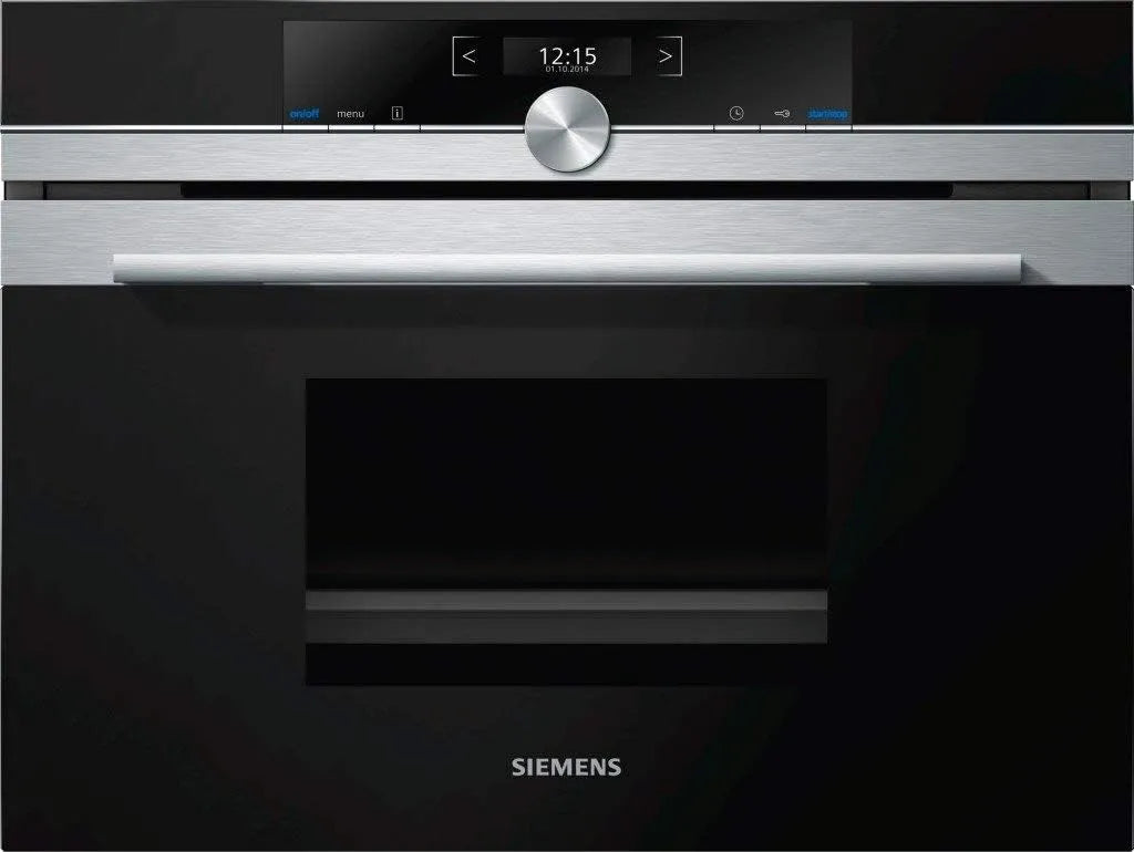 Siemens CD634GBS1 Forno elettrico, 45 cm, da incasso, vapore, acciaio inox, nero