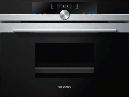 Siemens CD634GBS1 Forno elettrico, 45 cm, da incasso, vapore, acciaio inox, nero