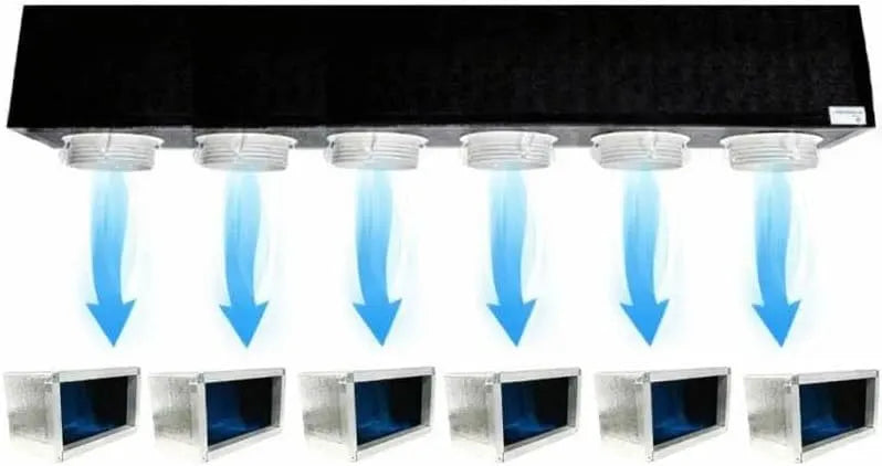 Prodotto Kit Plenum canalizzato in poliuretano espanso a 6 zone completo di plenum per bocchetta per climatizzatori condizionatori canalizzati