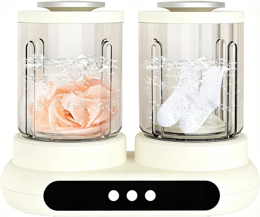 Lavatrice, 3 L, rimovibile, bianco, Bicchiere Lavaggio a Doppia Camera, Lavatrice per Biancheria da 3 Litri con Design a Doppio Cestello Rimovibile 15