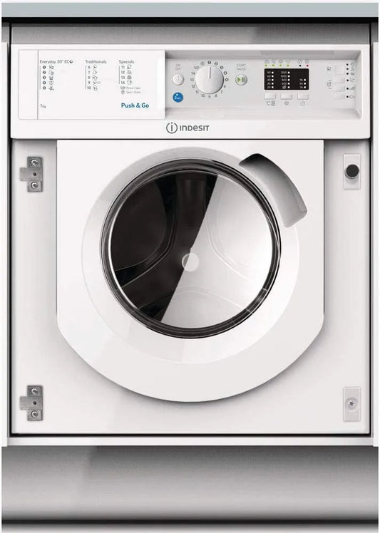 Lavatrice, 7 kg, da incasso, bianco, min A++, Indesit BI WMIL 71252 EU lavatrice Incasso Caricamento frontale Bianco 7 kg 1200 Giri