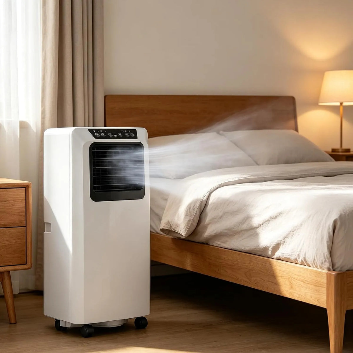 Condizionatore, portatile, timer, display digitale, timer 24 ore, ventilatore a 2 velocità, Unità di climatizzazione con deumidificatore, per camera