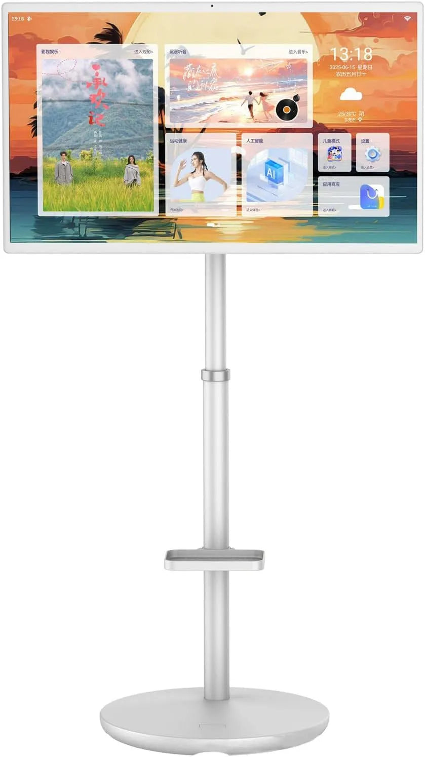 Smart TV, 32 pollici, televisore, portatile, ruote di trasporto, touch, 7 Ore di utilizzo Continuo, 8 GB + 128 GB di Memoria per videochiamate e