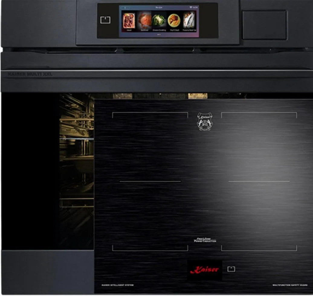 Forno elettrico, 60 cm, 86 L, 4 fuochi, da incasso, Boost, vapore, grigio, Kaiser EH 6341, booster, 4 zone di cottura a induzione