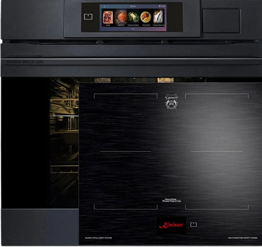 Forno elettrico, 60 cm, 86 L, 4 fuochi, da incasso, Boost, vapore, grigio, Kaiser EH 6341, booster, 4 zone di cottura a induzione