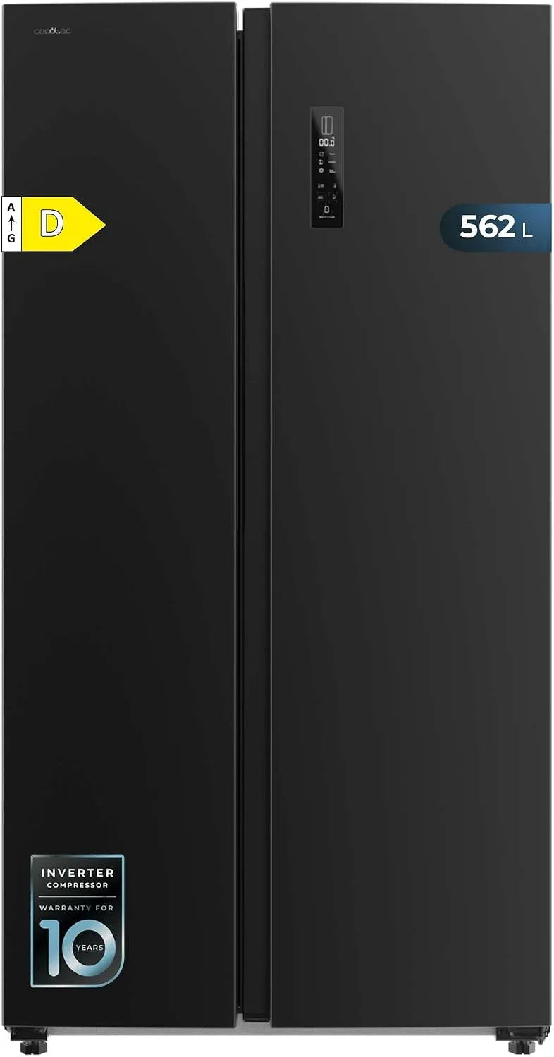 Cecotec Bolero CoolMarket SBS Frigorifero, 562 L, 177X91.2Cm, classe energetica D, No Frost, Inverter, acciaio inox, Fast Cooling, 562L, Multiairflow