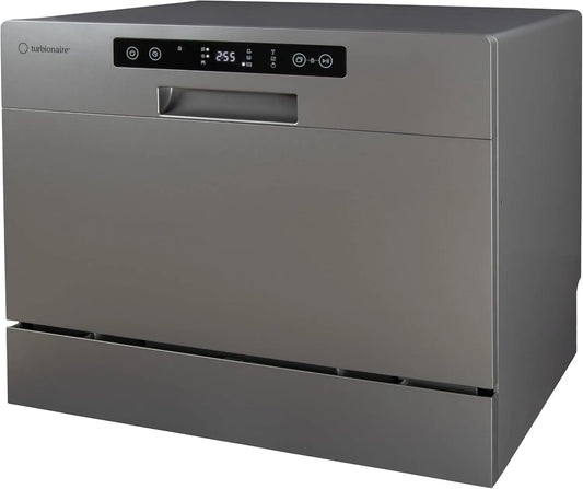 Lavastoviglie TPDSAVA6CTG, 55 cm, 6 programmi, classe energetica D, grigio, lavaggio 360°, 6 coperti, Lavastoviglie compatta Turbionaire AVA 6