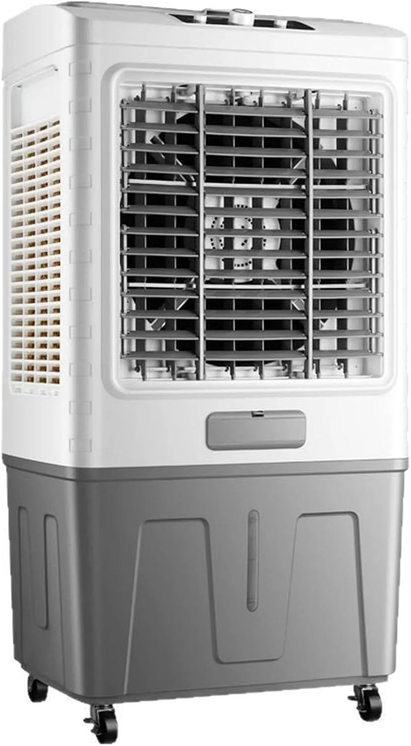 Prodotto Serbatoio 55L, Raffreddatore eativo Industriale Portatile, Ventola a 3 velocità con oscillante per Ga, Cantiere, Uso Commerciale.Conditore