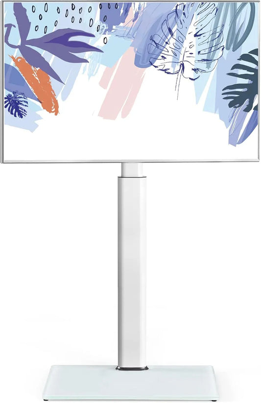 Smart TV, 60 pollici, 600 x 400 mm, 600 × 400, televisore, bianco, Portata Max 30 kg, VESA Max, FITUEYES Supporto TV da Pavimento per Schermi da 32-60