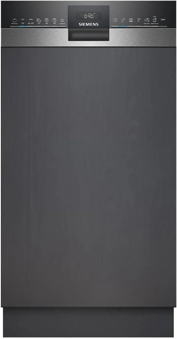Siemens iQ300 SR53HS74KE Lavastoviglie, 45 cm, varioSpeed Plus, formato slim, 4K UHD, cestello superiore regolabile in altezza, programma Eco 50 °C