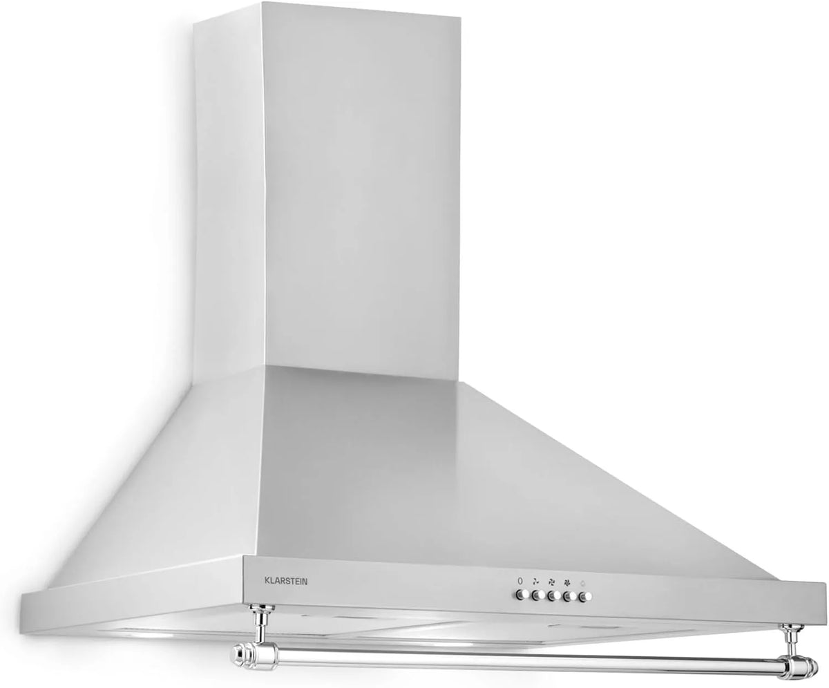Klarstein Cappa aspirante, 60 cm, 599 m3/h, cappa da cucina, montaggio a parete, 3 livelli, grigio, filtrante