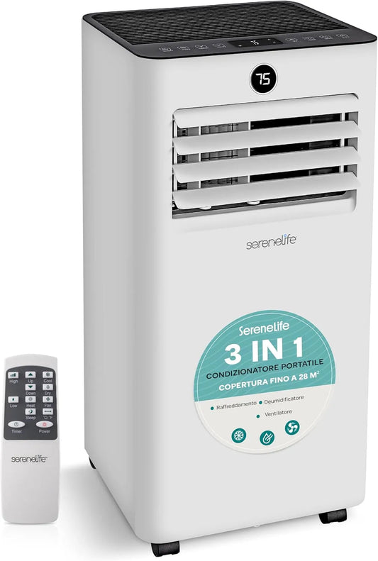 Condizionatore, portatile, bianco, 05 kW 7000 BTU, Ventilatore e Deumidificatore