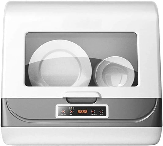 Lavatrice, 45 × 40 × 44cm, portatile, bianco, Mini lavastoviglie Slimline lavastoviglie Home Desktop lavastoviglie Asciugatura ad aria calda Smart