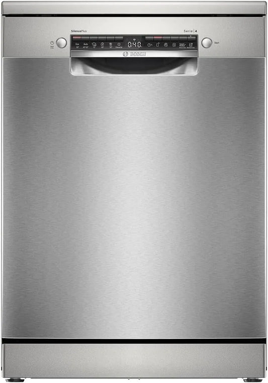 Bosch Serie 4 SMS4EMI06E Lavastoviglie, 60 cm, libera installazione, acciaio inox, argento, Silver Inox, lavastoviglie indipendente