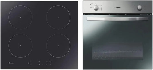 Candy CITT642C/E1 Forno elettrico, 4 fuochi, da incasso, touch, grill, nero, Vetroceramica, Candy CITT642C/E1 Piano Cottura a Induzione, Nero & FCS