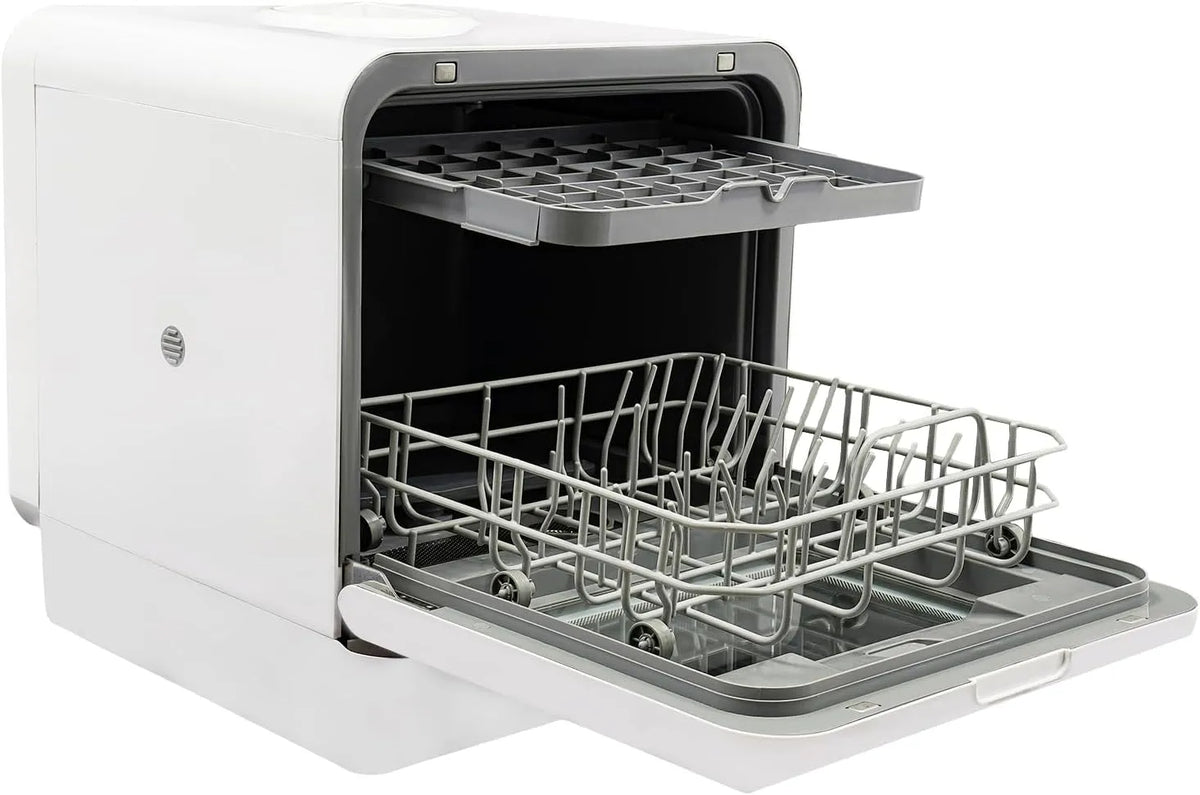 Lavastoviglie, 1100 W, 220 V, portatile, ampio serbatoio, bianco, Compatta 220V con Serbatoio Integrato in ABS PP Vetro Bianco per Cucine Piccole