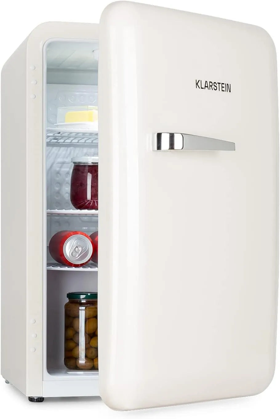 Klarstein Frigorifero, 70 L, 0 a 10 °C, libera installazione, bianco, mini bar compatto, KLARSTEIN Audrey Mini - piccolo frigorifero, raffreddamento a