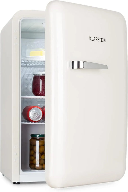 Klarstein Frigorifero, 70 L, 0 a 10 °C, libera installazione, bianco, mini bar compatto, KLARSTEIN Audrey Mini - piccolo frigorifero, raffreddamento a