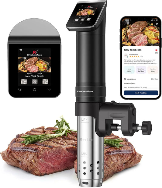 modello G330 IPX7, KitchenBoss Wifi Sous Vide Roner: G330 WLAN Professionali Roner Cucina, IPX7 Impermeabile, 40-90°C Cottura Bassa Temperatura