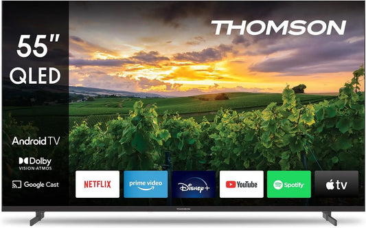 Google 55QA2S13 Smart TV, 55 pollici, televisore, QLED, HDMI, Wi-Fi, Bluetooth, Android OS, Triple-Tuner, Dolby Digital, 139 cm, CI+, Google Assistant