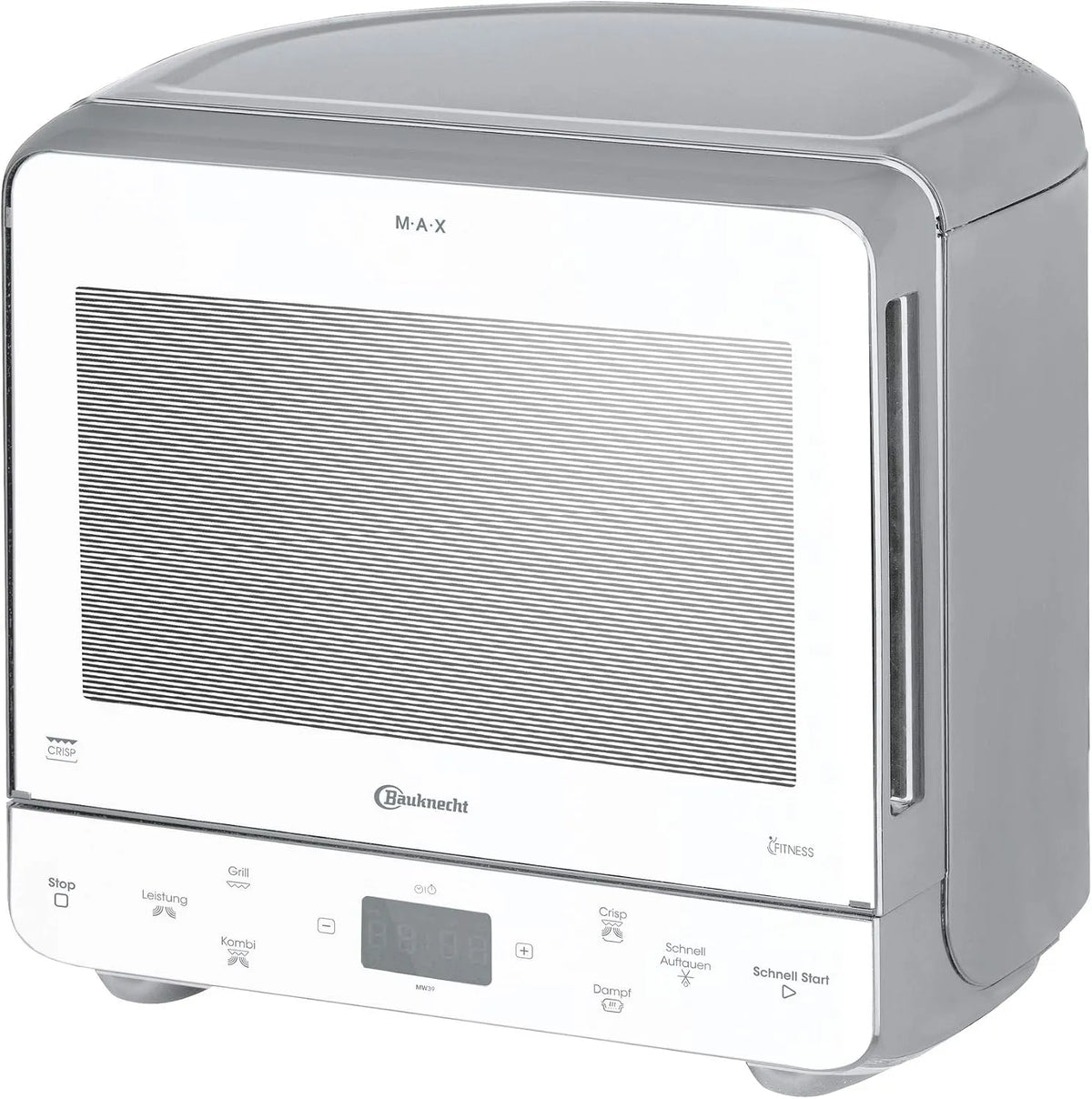Bauknecht Forno a microonde, 13 L, 700 W, vapore, MW 39 WSL, design super compatto, display tedesco, funzione Crisp, salvaspazio, funzione di cottura