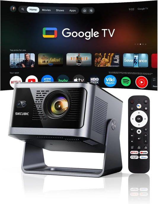 Google 1080P Smart TV, televisore, portatile, 650 ANSI, Mini Proiettore con Google TV