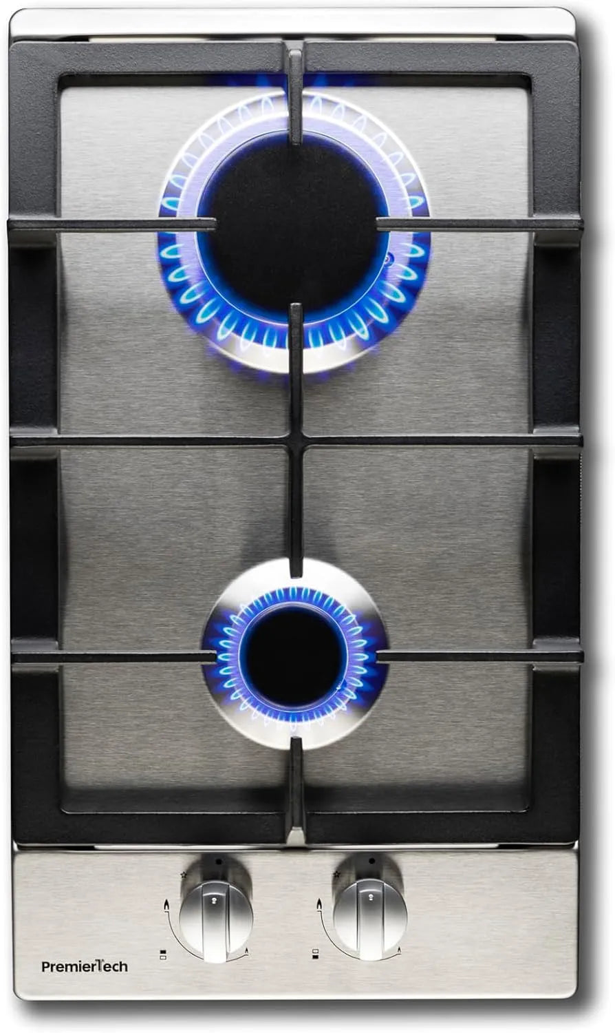 Piano cottura a gas PC2G30, 30cm, 2 fuochi, da incasso, acciaio inox, fornello a gas