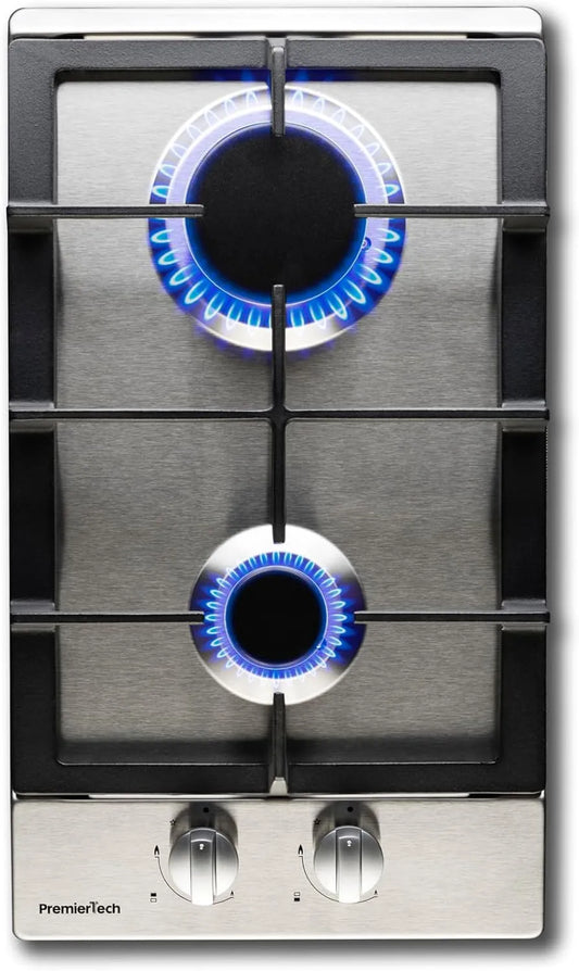 Piano cottura a gas PC2G30, 30cm, 2 fuochi, da incasso, acciaio inox, fornello a gas