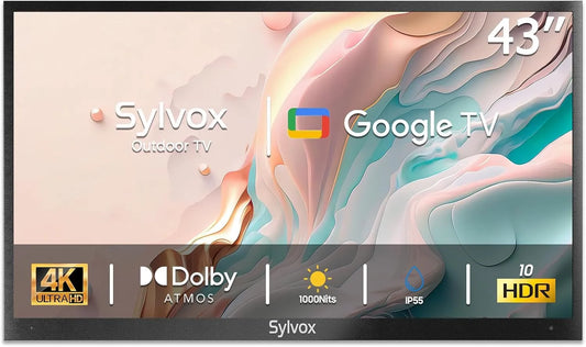 Google 1000Nits Smart TV, 43 pollici, televisore, 4K UHD, HDR, esterno, IP65, 4K HDR10, IP55 Impermeabile