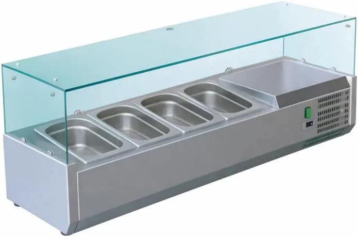 Prodotto 8 x GN 1, Vetrina Saladette refrigerata con ingredienti 1800 mm, +2°C, +8°C, Inox, 3 - +2°C